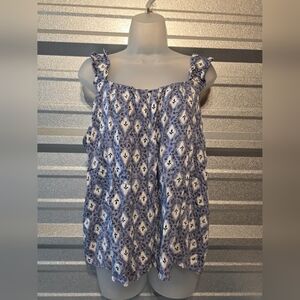 Maurices Blue and White Patterned Blouse